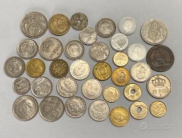 Lotto 36 monete Spagna pre euro 204 gr. circa