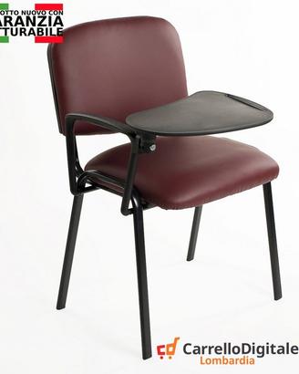 Sedie con tavolino ribaltabile - ecopelle bordeaux