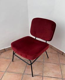 Poltrona Westwing Velluto Bordeaux