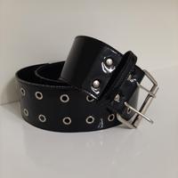 Cintura donna, in similpelle lucida, color nero