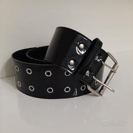 Cintura donna, in similpelle lucida, color nero