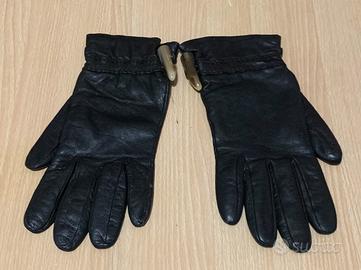 Fendissime guanti pelle neri donna tg 8 vintage