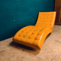 Poltrona dormeuse chaise longue Chesterfield cuoio