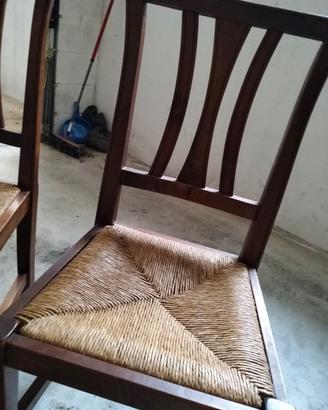 6 sedie seduta in paglia 
