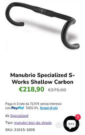 Manubrio Sworks  Shallow Carbon e attacco Sworks