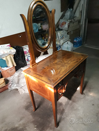 Scrittoio toletta antico noce massello