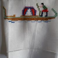 Asciugamani venezia in lino con ricamo