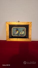 opera dipinta a mano su vetro antica 