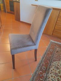 Sedie imbottite eleganti color tortora nuove