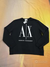felpa nera Armani Exchange nuova 