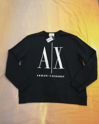 felpa nera Armani Exchange nuova 