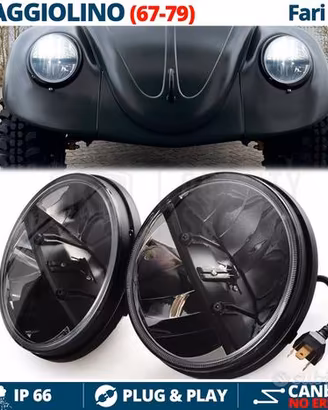 2 FARI LED 7'' Per VW MAGGIOLINO Bianco Ghiaccio