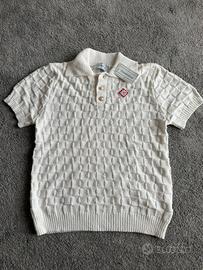 Polo Casablanca in Maglia Lavorata Textured White