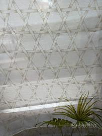 Set 2 teli bianchi palme verdi per tende corte