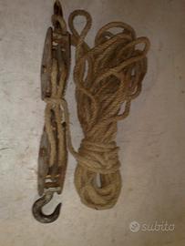 Taglia a carrucole e corda, per sollevamenti