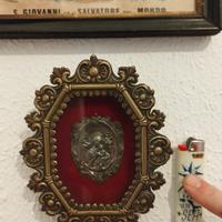 Quadro vintage religiosa Spagnolo, ottone/ argento