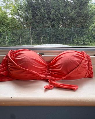 Reggiseno bikini a fascia Sisi corallo