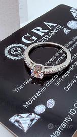 Anello Solitario Argento e Moissanite Certificata
