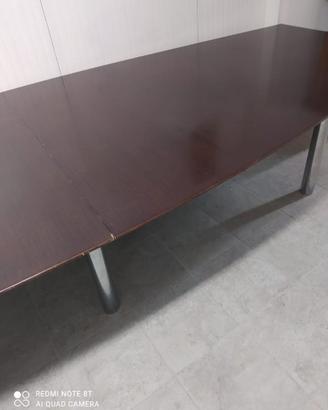 Tavolo ovale per RIUNIONI/TAVERNA in vero legno 4m