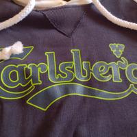 Felpa bianca e blu con cappuccio