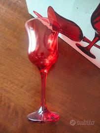 6 bicchieri calice rossi 