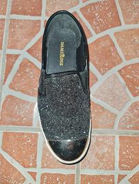 Scarpa donna glitterata argentata