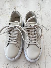 Scarpe pelle beige Calvin Klein donna Tg 37