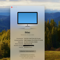 iMac 27 i9 10 core  40gb Radeon Pro 5700XT 16g