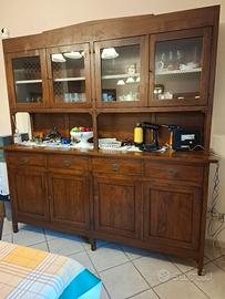cristalliera in legno arte povera
