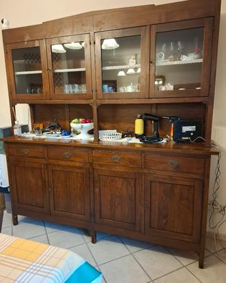 cristalliera in legno arte povera