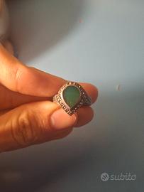 Anello Vintage in Argento 925, Marcasite e Pietra 