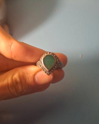 Anello Vintage in Argento 925, Marcasite e Pietra 