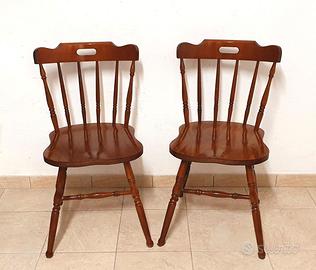 2 sedie in legno country vecchia America old river