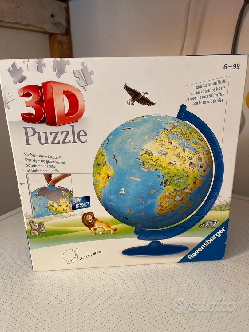 Puzzle 3D Mappamondo in Legno con 180 Pezzi 