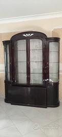 Vetrina Mobile cristalliera mogano lucido