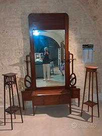 Specchio con porta candele antiquariato 