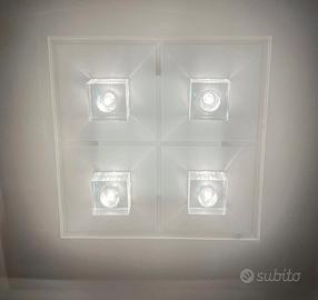 Plafoniera minimal moderna quadrata - 3 pezzi