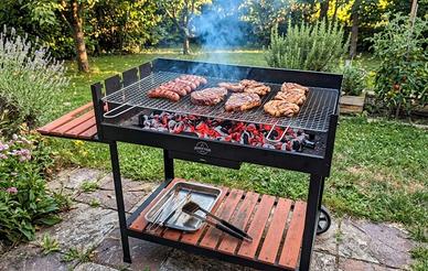 Barbecue a carbone o legna rettangolare