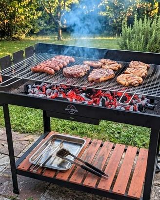 Barbecue a carbone o legna rettangolare