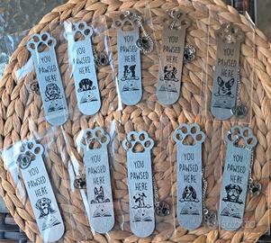 segnalibro in acciaio con cani, diverse razze