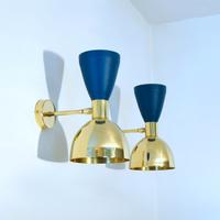 Coppia di Applique - Brass and Blue - Style '50