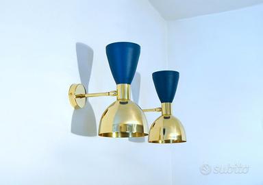 Coppia di Applique - Brass and Blue - Style '50