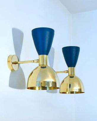 Coppia di Applique - Brass and Blue - Style '50
