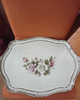 VASSOIO LEGNO STILE FIORENTINO DIPINTO A MANO