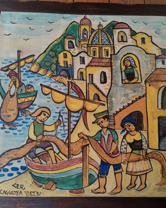 Piastrella artistica in ceramica cm 46x46