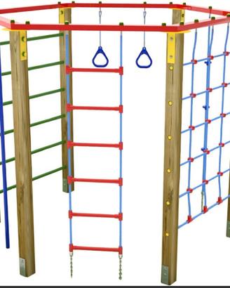 Palestra Esagonale Parco Giochi Bambini in Legno