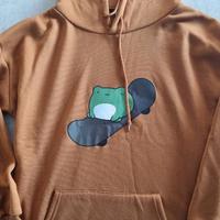 Felpa con cappuccio marrone 14 anni 