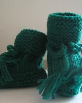 Scarpine neonato in lana - Fatte a mano