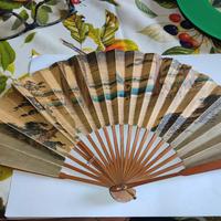 Ventaglio antico Di Carta Decorato Dipinto  Cina