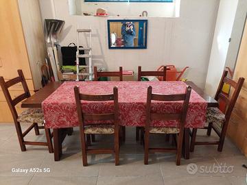 Tavolo + 6 sedie per sala o taverna